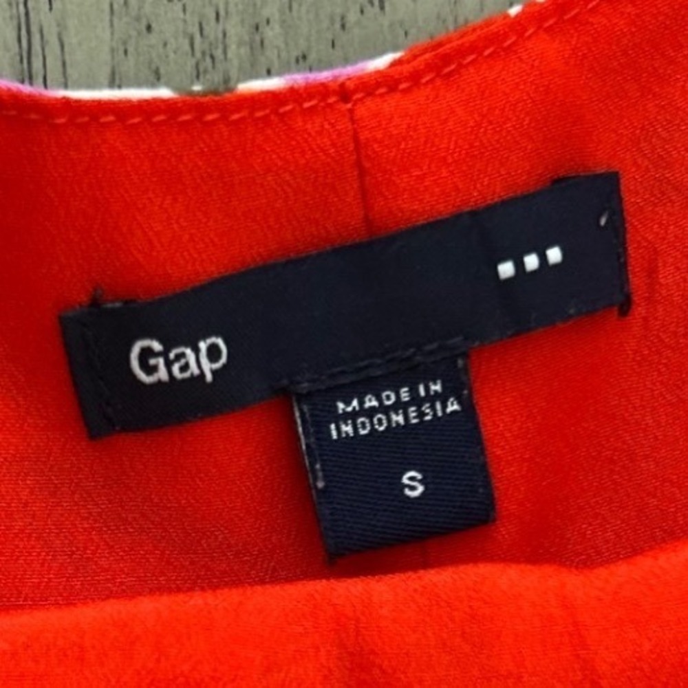 Gap Red Floral Sleeveless Cutout Back Fit and Flare Mini Dress Small - Picture 4 of 7